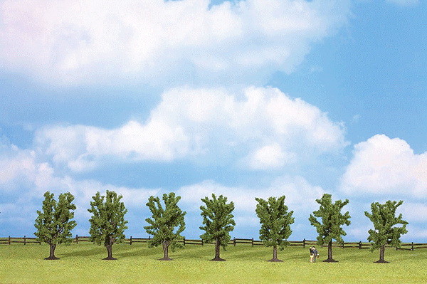 Classic Series Deciduous Tree Economy Pack -- Green 3-1/8"8cm Tall pkg(7)