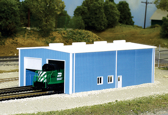 2-Stall Enginehouse -- Scale 40 x 80'12.2 x 24.4m (blue)
