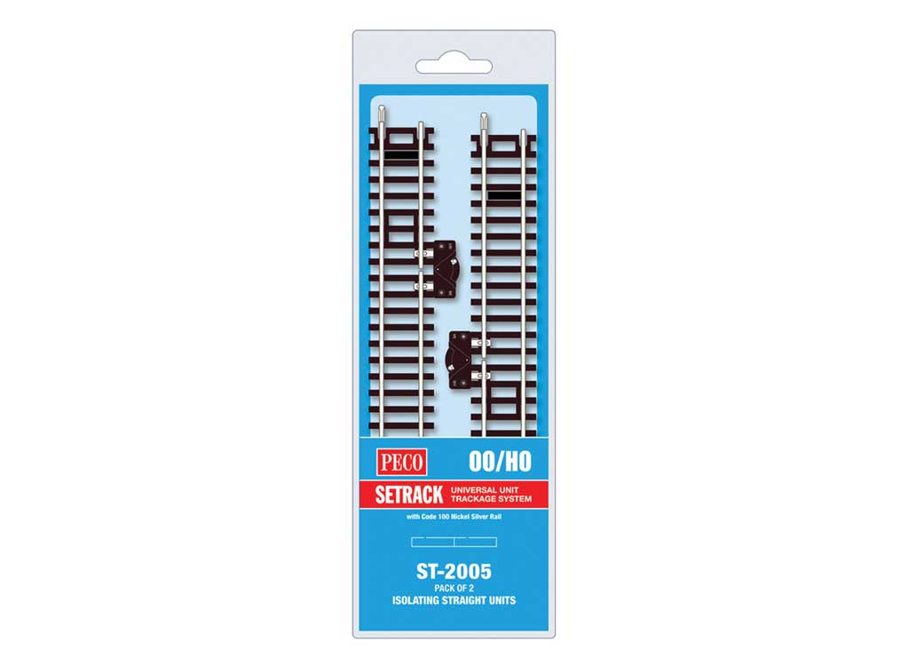 Code 100 Nickel Silver Isolating Straight w/Cutout Switch - Setrack -- 6-5/8"16.8cm pkg(2)