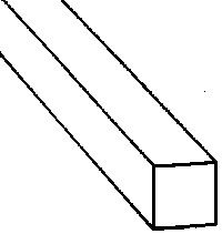 Acrylic Rod - Square - 17-1/2"44.5cm Long -- 1/8".3cm pkg(10)