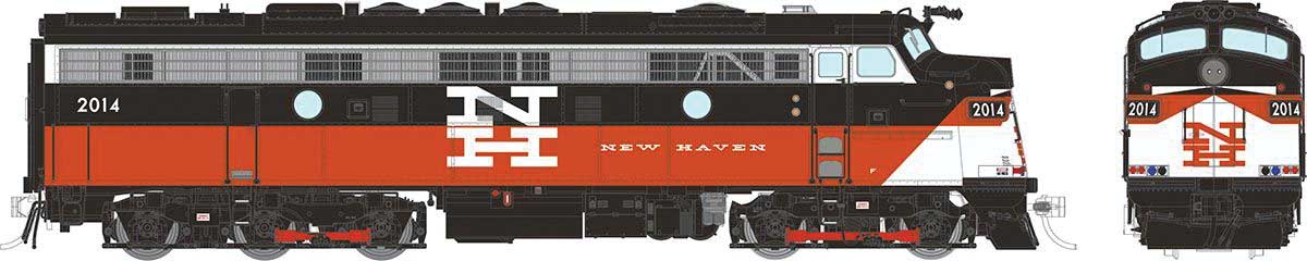 EMD FL9 Rebuilt/Modernized Version - Standard DC -- Connecticut DOT #2014 (black, red, white, McGinnis Lettering)