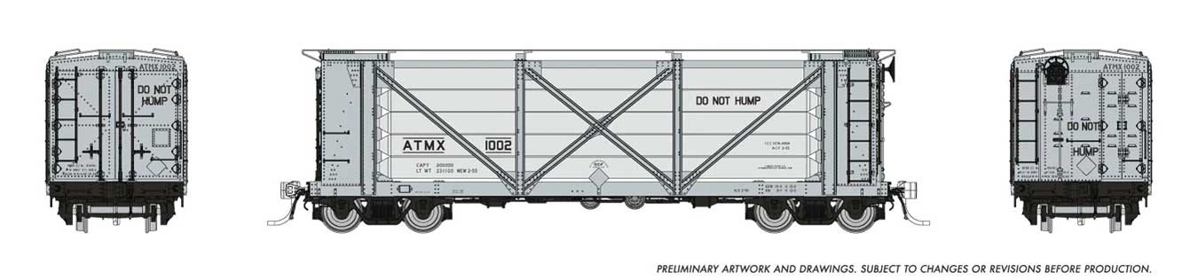 ACF Helium Gas Tank Car 6-Pack - Ready to Run -- ATMX Set #1 (gray, silver)