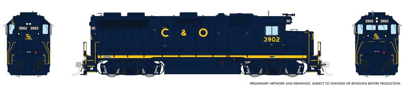 EMD GP39 - Sound and DCC -- Chesapeake & Ohio: #3902 (blue, yellow)