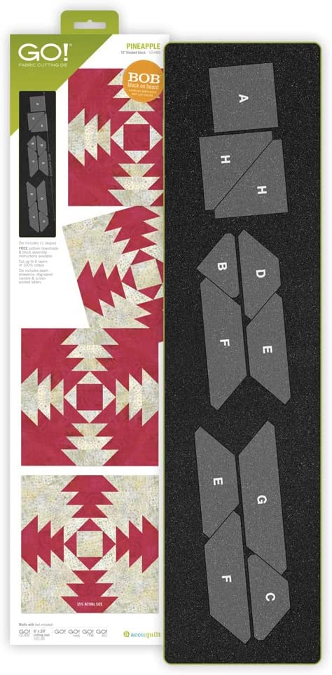 Accuquilt GO! Die 55485 Pineapple 10 inch Finished