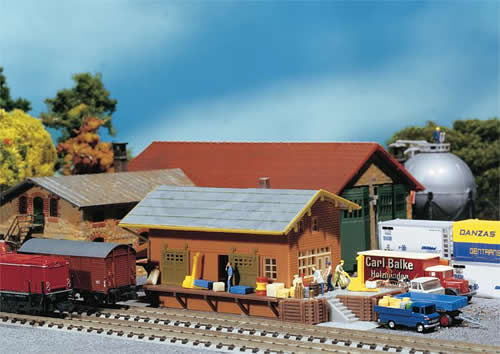 Faller 222117 N Scale Freight House -- 5-1/8 x 2-1/4" 13 x 5.5cm