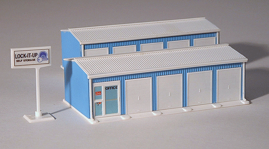 Two-Unit Self-Storage Facility - Kit - Approximately 2 x 5-3/4"5.1 x 14.6 -- Medium Blue