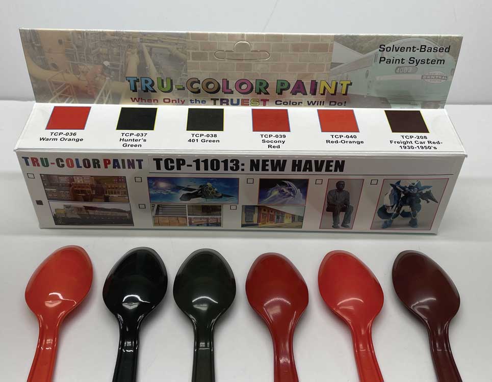 New Haven Railroad Paint Set - 6 1oz29.6ml Bottles -- New Haven 1 Each: #709-36, 37, 38, 39, 40, 208