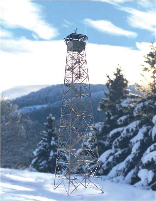 Fire Tower - Etched-Brass Kit -- 2 x 2 x 8"5.1 x 5.1 x 20.3cm