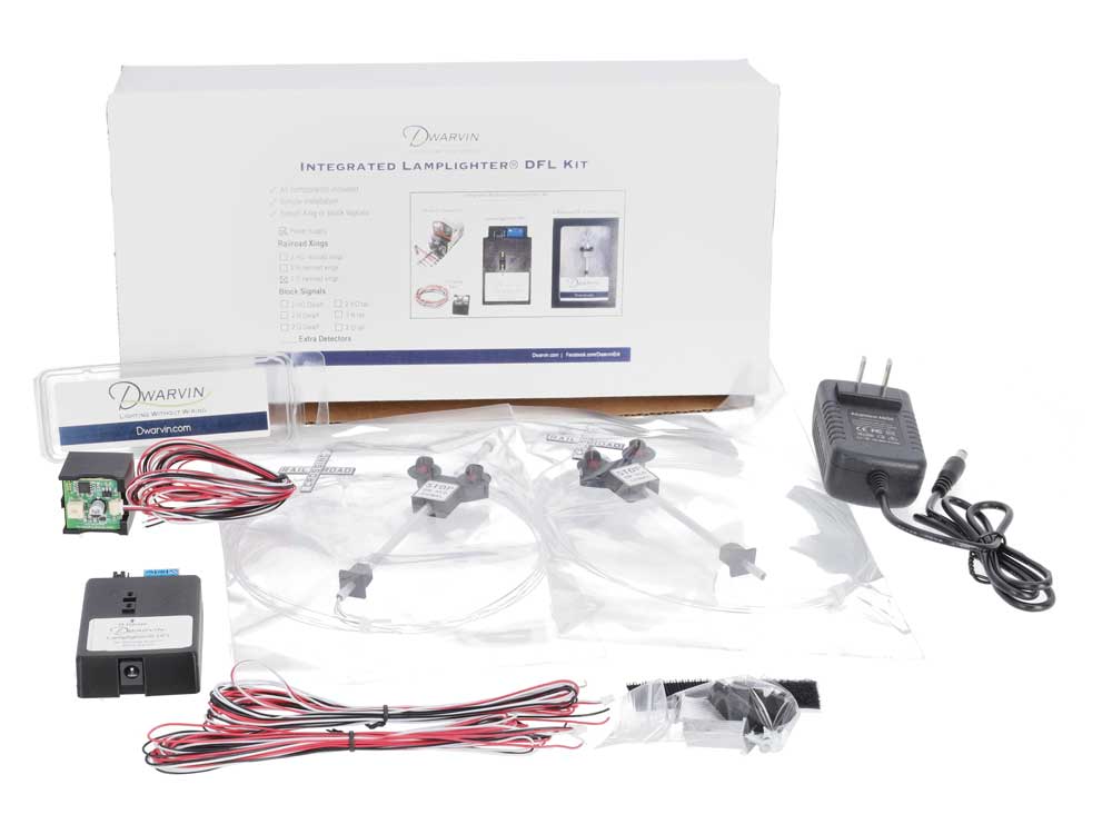 DVIRRXK301 Integrated Crossing Signal Kit w/Power Supply -- Lamplighter DFL, 2 Crossing Signals, Bell Circuit, Power Supply