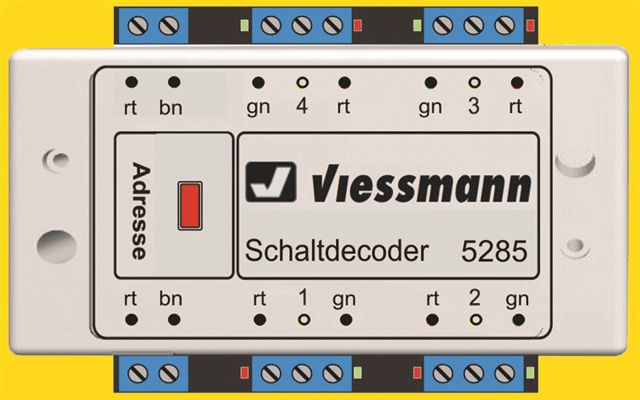 Multi-Protocol Switching (Relay Control) Decoder -- Contains 4 Relays, Works w/DCC & Marklin Motorola Systems