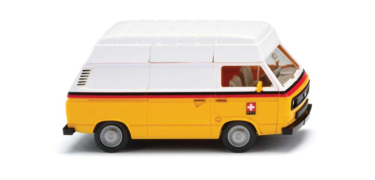 1979-1992 Volkswagen T3 High-Roof Cargo Van - Assembled -- Swiss Post (yellow, white, black, red, German Lettering)
