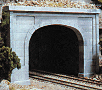 Double-Track Tunnel Portals pkg(2) Unpainted Hyrdrocal Castings -- Concrete