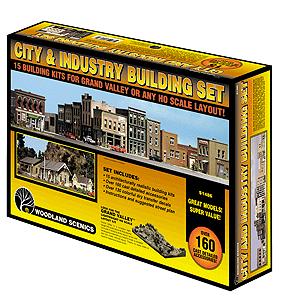 City & Industry Building Set -- Kit - 15 Buildings & Details