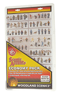 Scenic Accents Economy Figure Packs -- Worker (Over 100 Figures)