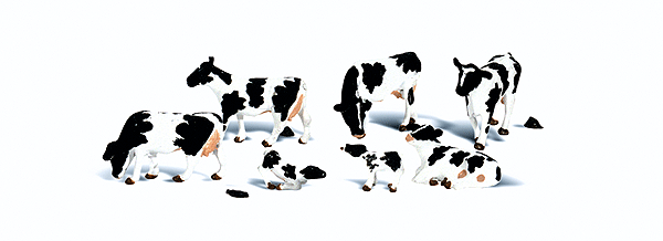 Scenic Accents Animal Figures -- Holstein Cows pkg(7)
