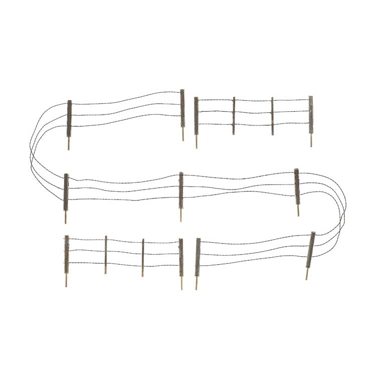 Barbed Wire Fence - Kit with Gates, Hinges & Planter Pins -- Total Scale Length: 192'58.5m