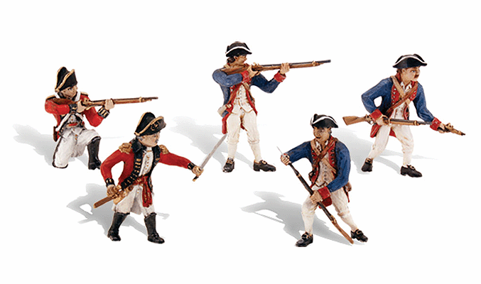 Scene-A-Rama Figures -- Revolutionary War Soldiers pkg(5)