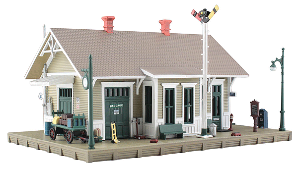 Dansbury Depot - Built & Ready Landmark Structures -- Assembled - 4-1/16 x 2-13/16"10.3 x 7.1cm