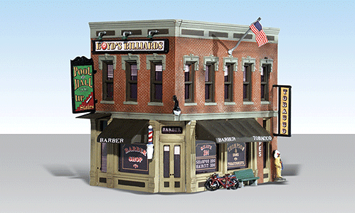 Corner Emporium - Built-&-Ready Landmark Structures -- Assembled - 4-3/16 x 2-3/4"10.6 x 7cm