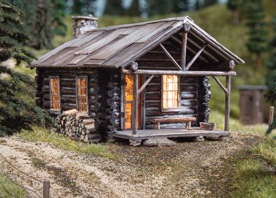 Built-&-Ready Landmark Structures - Assembled - Lighted -- Cozy Cabin