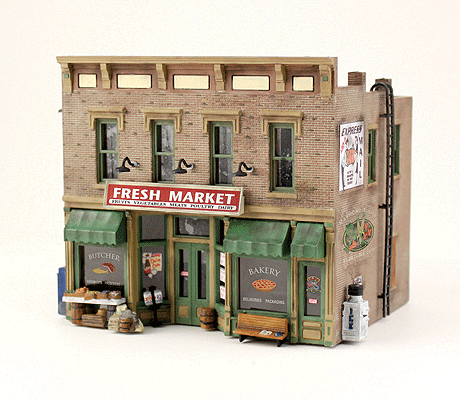 Fresh Market - Landmark Structures -- Kit - 2-7/16 x 2"6.2 x 5.1cm