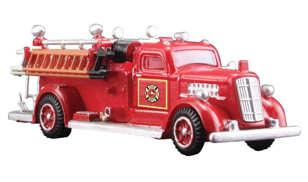 AutoScenes - Assembled -- 1950s Fire Truck (red)