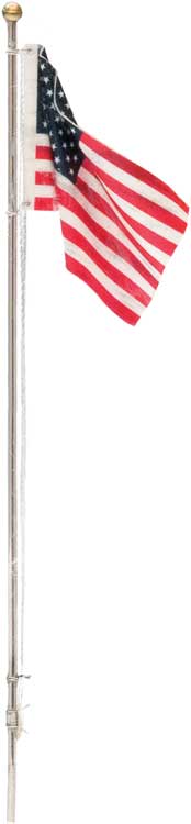 Flag Pole with U.S. Flag - Just Plug™ -- Medium - 4-1/8"10.4cm Tall
