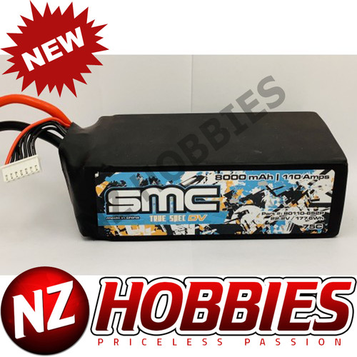 SMC RACING 80110-6S2P True Spec DV 22.2V 8000mAh 110Amps/75C w/ G10 plates EC5