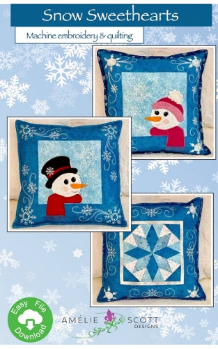 Snow Sweethearts Machine Embroidery by Amelie Scott Designs