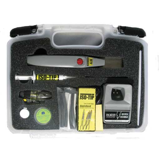 Quick Charge Cordless Soldering Tool Kit -- 7700 Soldering Iron, Charging Base, 3 Tips, Titan Torch, Solder, Case