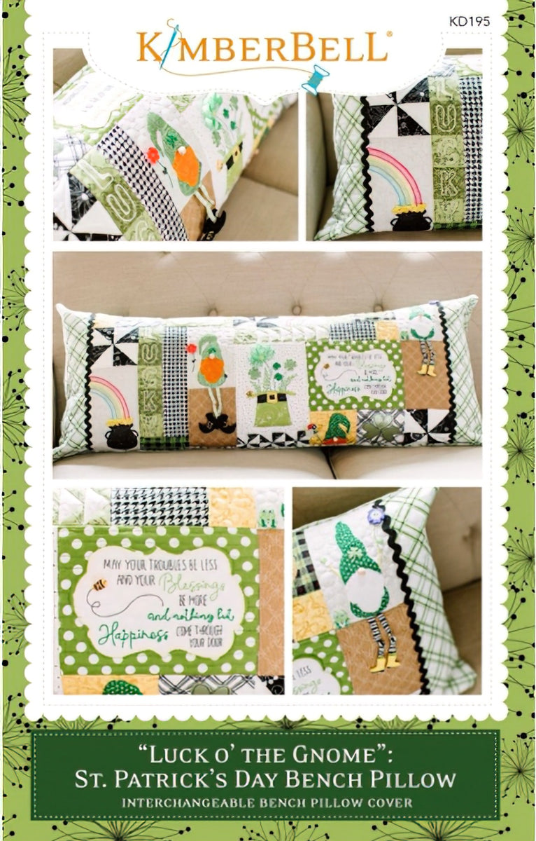Luck O The Gnome Bench Pillow Sewing Version by KimberBell Designs KD195