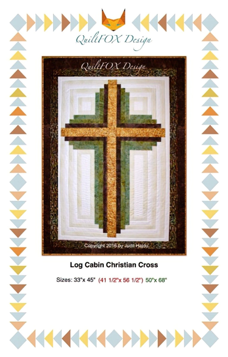 Log Cabin Christian Cross Pattern by QuiltFox
