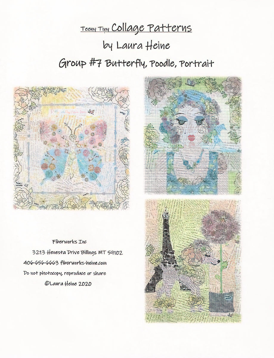 Teeny Tiny Collage Patterns Group 7 - Butterfly - Poodle - Portrait by Laura Heine