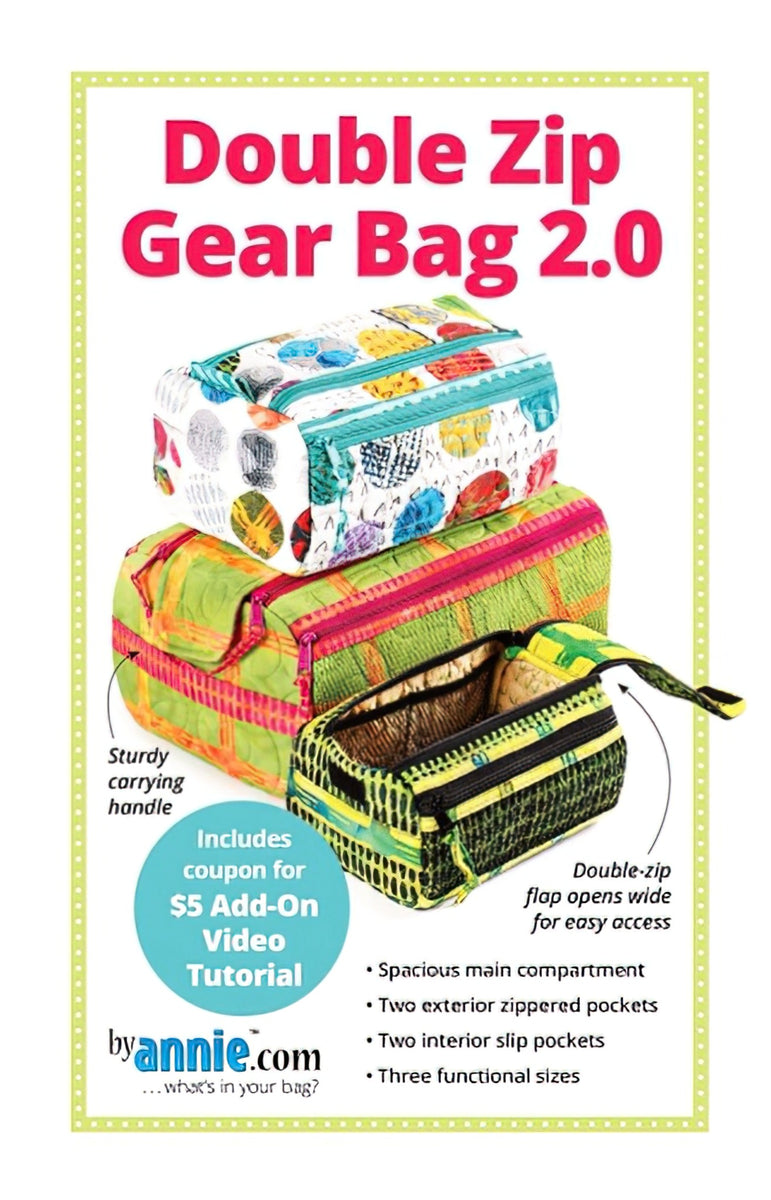 Double Zip Gear Bags 2.0 Pattern by Annie