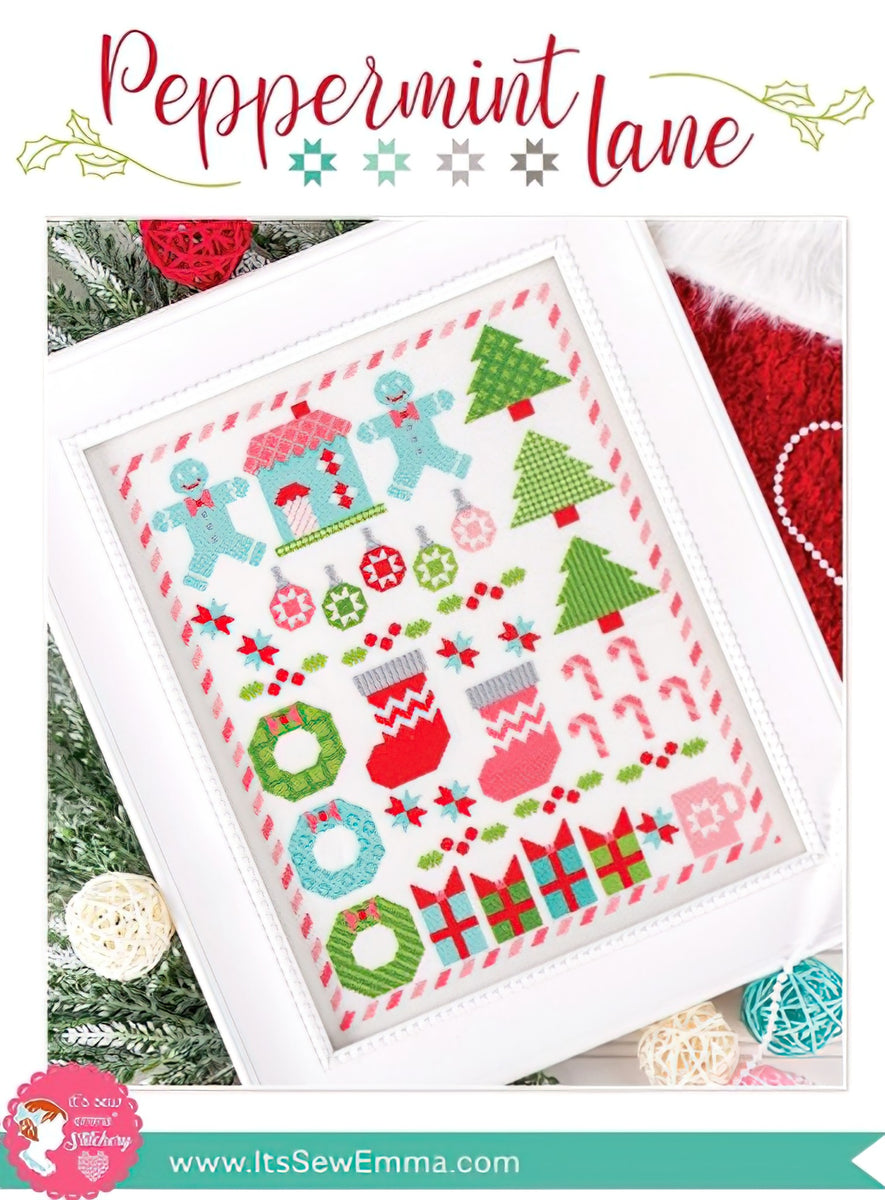 Peppermint Lane Cross Stitch Pattern by Its Sew Emma