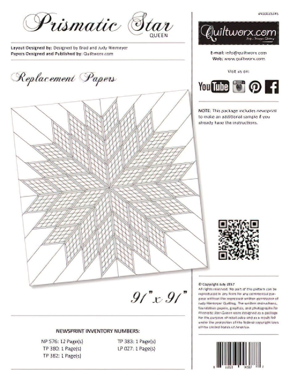 Quiltworx: Prismatic Star Queen Replacement Papers