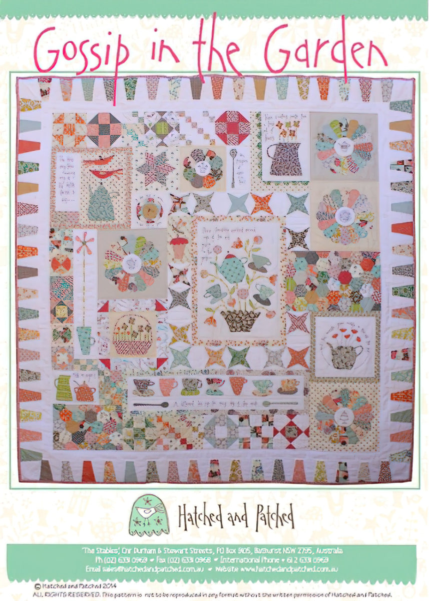 Gossip In The Garden Quilt Pattern by Anni Downs / Hatched and Patched