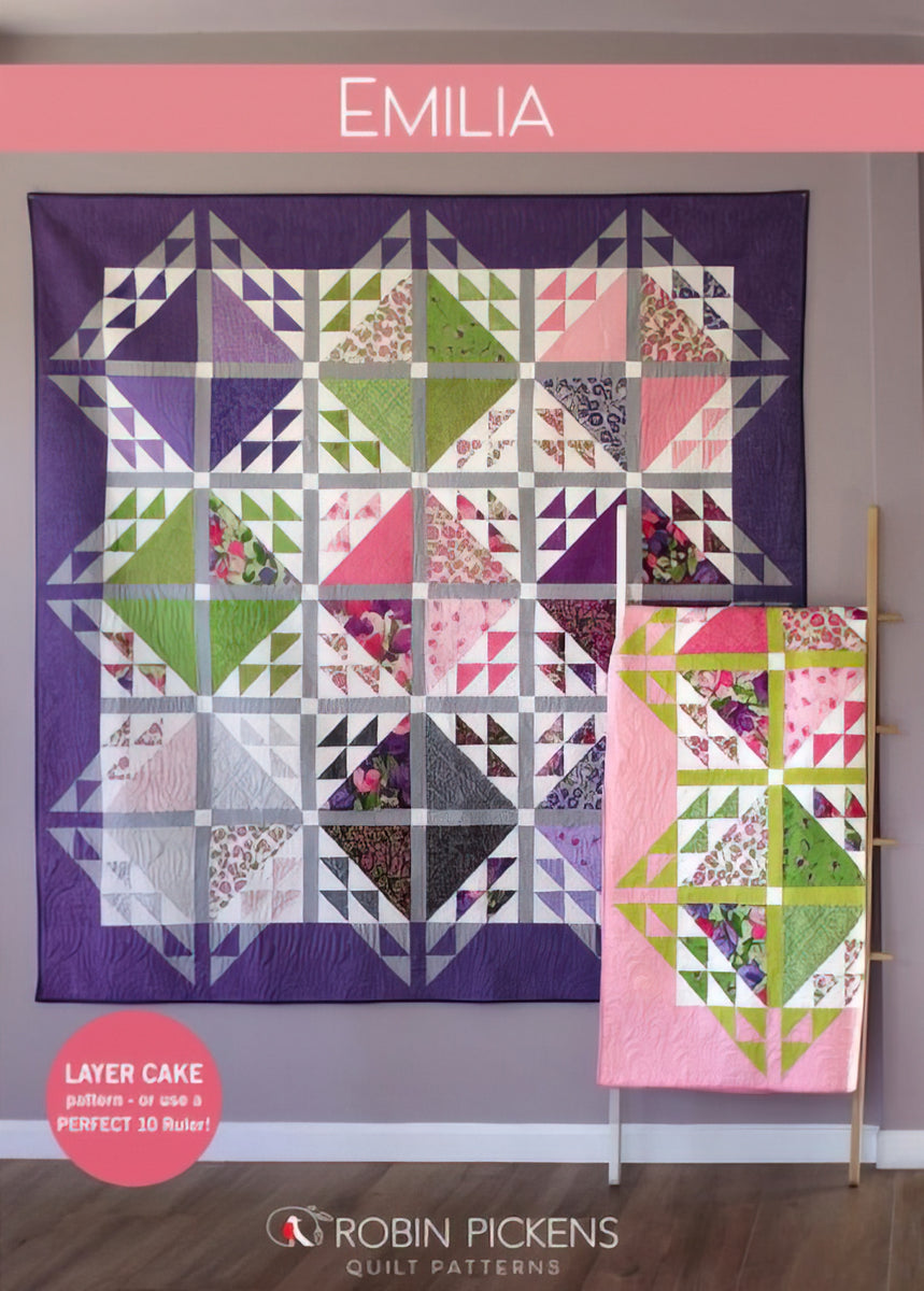 Emilia Quilt Pattern by Robin Pickens featuring Sweet Pea & Lily Fabric - 2018