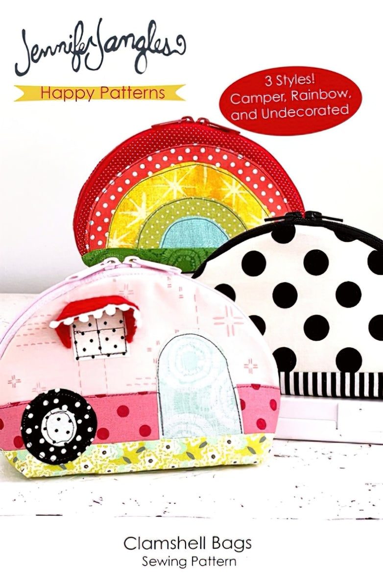 Clamshell Bags - Camper, Rainbow, and Undecorated Pattern by Jennifer Jangles