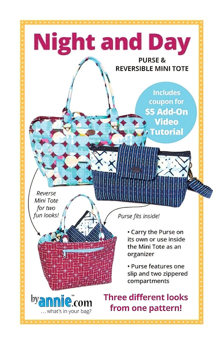 Night and Day Purse & Reversible Mini Tote Pattern by Annie