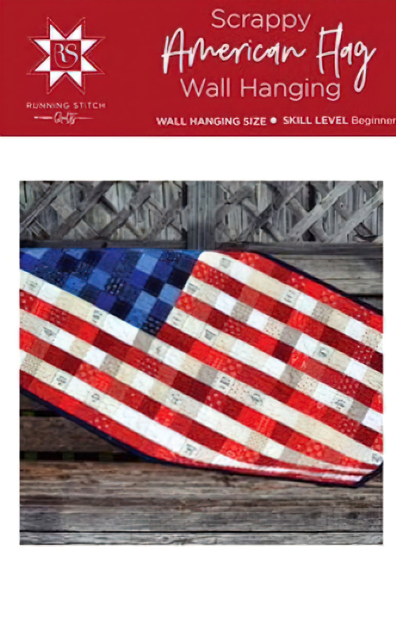 Scrappy American Flag Wall Hanging Pattern by Running Stitch Quilts