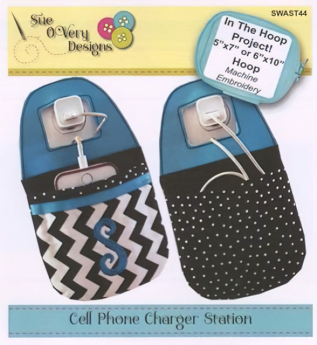 CD Cell Phone Charger Station In The Hoop