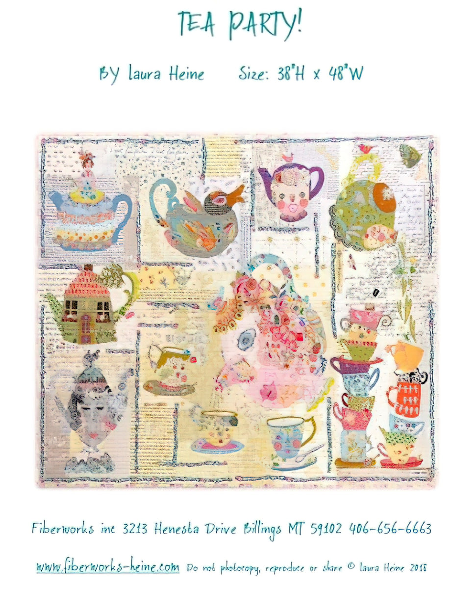 Tea Party Collage Pattern by Laura Heine