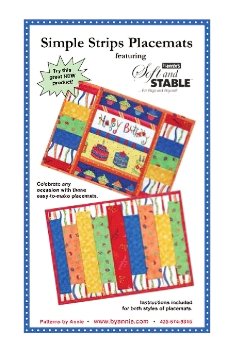 Simple Strips Placemats Pattern by Annie