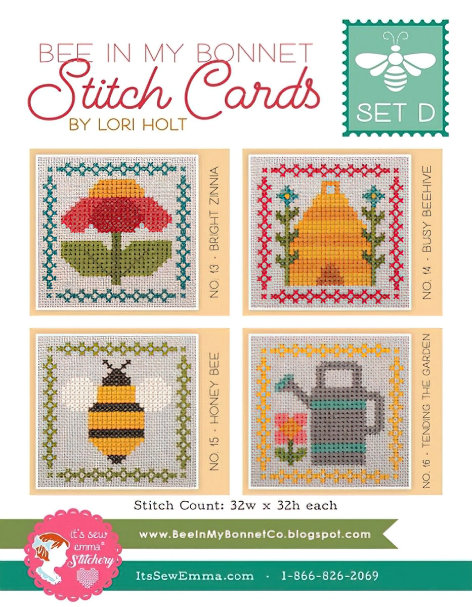Bee In My Bonnet Stitch Cards Set D Patterns by Lori Holt