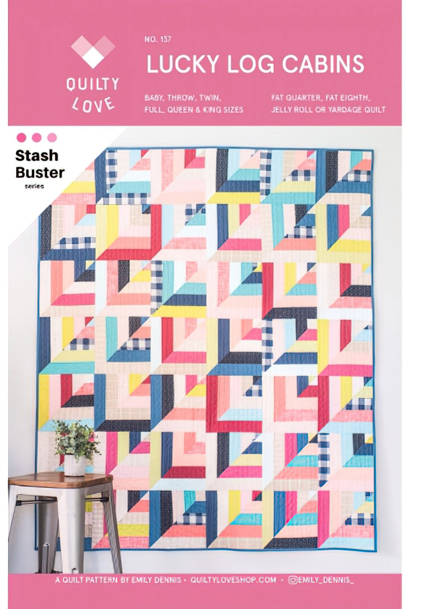 Lucky Log Cabins Quilt Pattern by Quilty Love