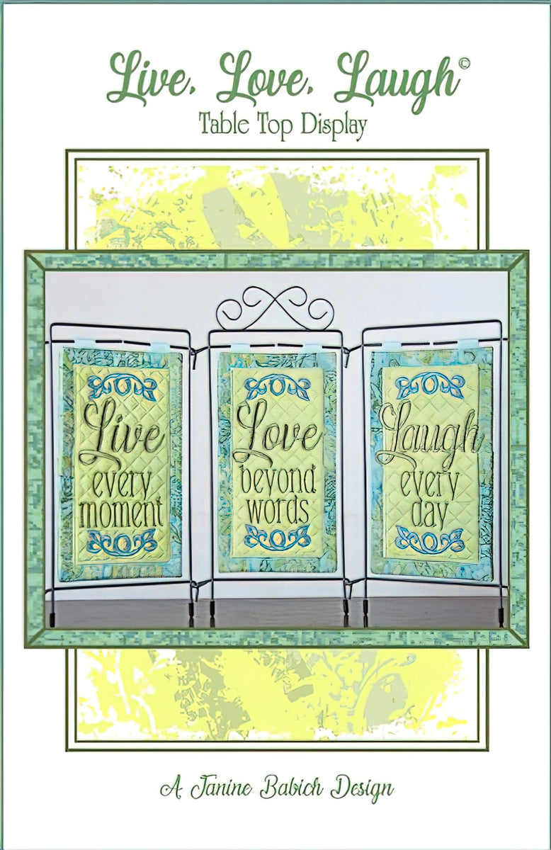 CD - Live Love Laugh Table Top Display Machine Embroidery by Janine Babich Design