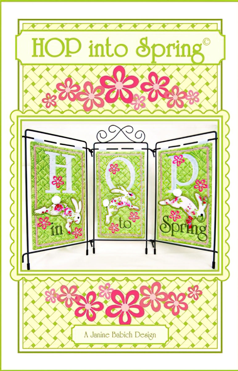 CD - Hop Into Spring Table Top Display Machine Embroidery by Janine Babich Design