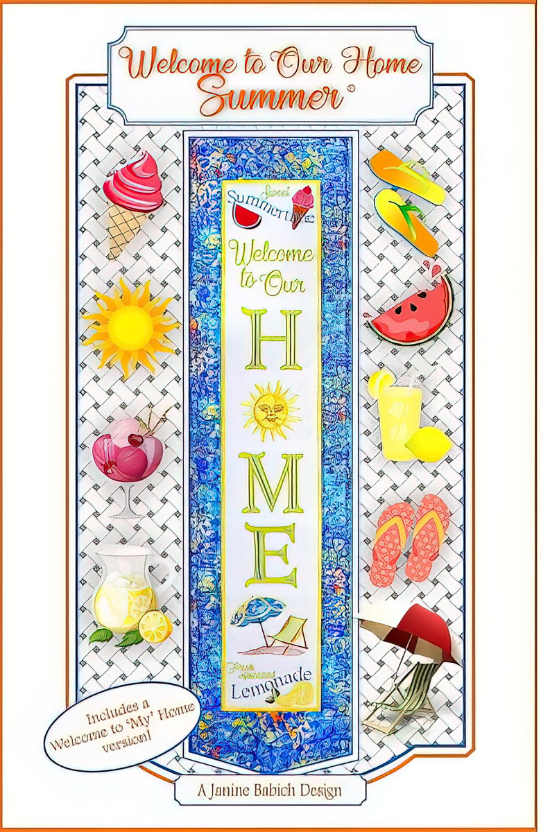 CD - Welcome to Our Home - Summer Wall Hanging Machine Embroidery by Janine Babich Design