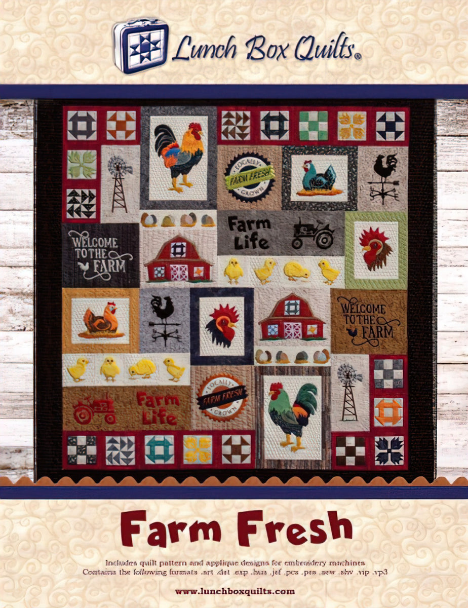CD - Farm Fresh Applique Machine Embroidery CD by Lunch Box Quilts